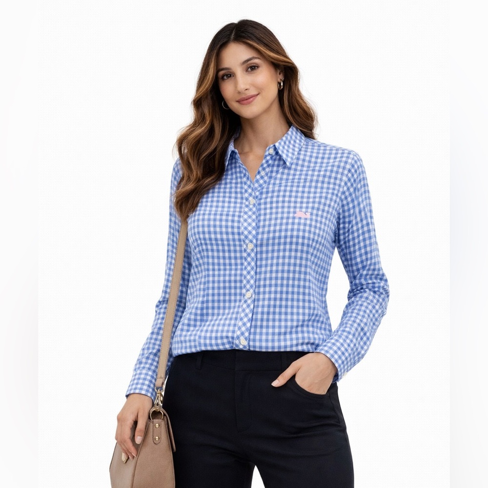 Vineyard Vines Light Blue Gingham Shirt